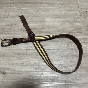 Lacoste Golf Belt Alligator Tan Khaki Size 34 Brown‎ Yellow Vtg